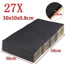 흡음 테이프 자동차 풍절음 스펀지 방진 패드 방음 매트 30x50cmx10mm 사운드 및 단열 코튼 데드너 데드닝 엔진 방화벽 소음 보닛 9/18pcs, 27pcs30x50x0.8cm, CHINA