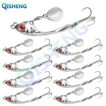 [QISHENG] 스핀 바이브 9개입/세트 메탈 바이브 농어 삼치 광어 우럭 배스 스피너베이트, 실버-2#, 10g
