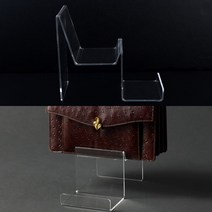 2단 아크릴 지갑 핸드백 가방 핸드폰 거치대 매장 진열대 책 노트 디피 상품 제품 받침대 홀더 휴대폰 파우치 잡화 디스플레이 전시대 판매점 백화점 가게 아이패드 테블릿 PC 공책