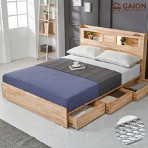 토린 LED 수납형 원목침대 Q+본넬 매트리스, 단품