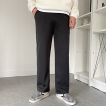 남자 기모 스판 트레이닝 일자 와이드 밴딩 팬츠(5COLOR)