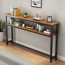 미니홈바 홈바테이블 가정용 원목 철제 높은테이블, 골드 오크+블랙 프레임 2단