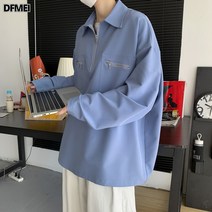 DFMEI 긴팔 셔츠 남 풀오버 칼라 셔츠입니다.