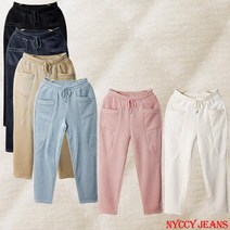 니키진 여성 밍크기모 절개 슬림배기 코듀로이 골덴 밴딩팬츠 SU1012