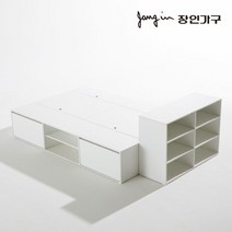 [장인가구] [ 아이브]와츠 낮은벙커 모듈형 빅수납 침대 SS 확장형 3단 선반장