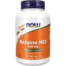 NOW Foods 나우푸드 베타인 HCI 위산보충제 648mg 120캡슐, 1개
