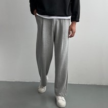 남자 데일리 와이드 트레이닝 팬츠 4컬러 그레이 먹색 블랙 크림 핀턱 츄리닝 기본 운동 밴딩 바지 옷 코디