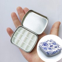 미니팔레트빈12 그리드 미니 수채화 상자 휴대용 물 컬러 팔레트 여행 그림 스케치 페인트 귀여운 스토리지, 09 No 9