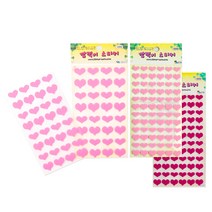 [동화오피스] 청양 펠트스티커 하트 / 부직포 모양스티커, 펠트스티커 하트 15mm 분홍