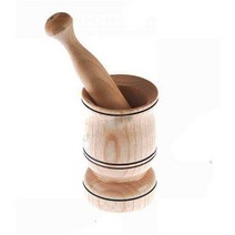 나무파쇄기 유기농 목재 박격포 마늘 분쇄기 대형 9x11cm 가정 및 주방 제품 초퍼 강판 곡물 블레이드 빠른, 한개옵션0