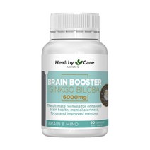 Healthy Care 헬시케어 브레인 부스터 징코 빌로바 6000mg 60캡슐 Brain Booster Ginkgo Biloba, 1개