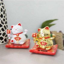 식당 장식품 복부르는 손흔드는 고양이 안방 커피숍소품 모형 침실 카페, 선택사항_화이트