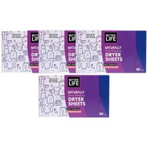 베러라이프 네츄럴 건조기시트 80ct Better Life Natural Dryer Sheets Lavender Grapefruit, 4팩