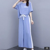 가바바 여성 빅사이즈 트레이닝복 세트 컬러 조합이 예쁜 와이드 여름 트레이닝복 세트 G52358
