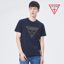 게스 [게스] 골드 2중라인 PVC 삼각로고 반팔티 NL2K0543 210575