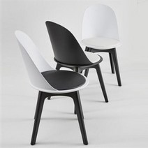 아트박스/꼬모까사 스텔톤-체어(1+1)6종택2, 블랙(화이트방석)/화이트