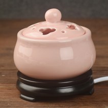 인센스 챔버 스틱 홀더 향로 향초 시간 온도 조절 에센셜 오일 플러그인, 11. 粉色