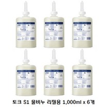 토크 TORK S1 물비누 마일드 리필용 손세정제 1 000ml x 6개(BOX), 상세페이지 참조, 상세페이지 참조, 상세페이지 참조
