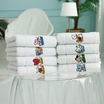 오너클랜 BT21 코믹팝 뱃지 세면타올 180g_W76AD46, 화이트그라운드 슈키