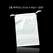 두줄 PE 비닐 쇼핑백 복주머니 31X45cm 0.09mm 200P, 없음, 1개