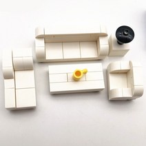 레고 닌자고 시티 MOC 가구 빌딩 블록 부품 하우스 체육관 호환 도시 조립 장난감 소년 소녀 취미 교육 ju, 43 white 5 sofa set