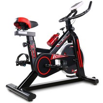 스포츠 피트니스 좌식 실내 자전거 스피닝 사이클 헬스 스핀 바이크 어썸 미니 싸이클 다이어트, 럭셔리 레드/게이지/스탠드