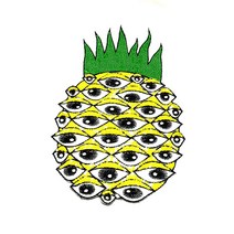 영화사 스팽글 파인애플 눈 자수 와펜, 1개, 옐로우