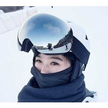 스노우보드고글 UV차단 스키 고글 김서림방지, 308 블랙 프레임 실버 플레이트(구면)