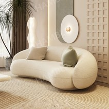 라운드 3.5인용 소파 벨벳 원룸 투룸 미니멀, 테디벨벳램라이크벨벳(화이트스팟), 더블 150cm