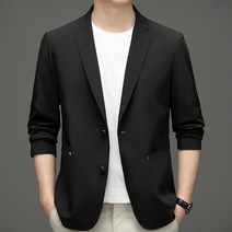 남성 정장자켓 구김 방지 초박형 아이스실크 정장 외투 패션 블레이져 자켓