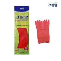 오런 크린랩 다용도용 고무장갑 (M)중_100켤레, 레드