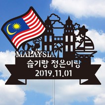네임코코 나라별 국기 여행토퍼, 토퍼 TP-국기-말레이시아