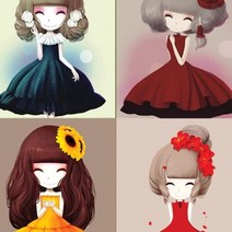 10000 크리스탈 십자수 1284, 화환두른소녀