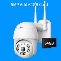 CCTV 방범 보안 감시 IP 카메라 현관 문 스마트폰 가정용 매장 무선 초소형 펫 씨씨티비 4k ptz wifi ip 야외 보호 cctv h.265 ai 인간 감지 방수, 5mp 64gb 추가, 나는 플러그