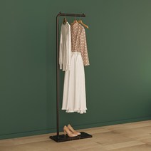 골드 철재 철제 금색 골드 행거 스탠드 틈새 긴옷 긴 롱 코트 걸이 심플 인테리어 매장 코트 랙 렉, 블랙암판+블랙[귀걸이 없음]170cm