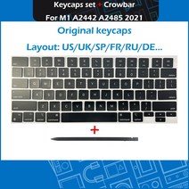 노트북부품 원래 노트북 a2442 a2485 keycaps 키 키 캡 세트 azerty for macbook pro m1 pro max 망막 14quot 16인치 2021년 말, 한국어