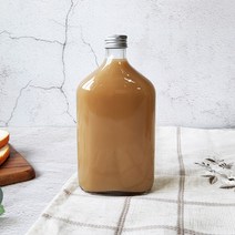 [주노주방] 납작 유리병 밀크티병 500ml 36개, 플라스틱 골드캡