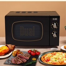 홈베이킹 오븐 광파 미니JRM0305 듀얼 DIK55 독일 레트로 20L 전자 레인지 통합 가정용 소형 미니 스토브, 02 Black_04 UK