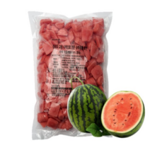 씨없는 냉동 수박 다이스 퓨레 포션 1kg 수박주스 재료, 국내산 고창 수박 다이스 1kg, 1개