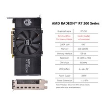 XFX RX 580 570 560 590 8GB 4GB 그래픽 카드 마이닝 R7 R9 370 380 8G 2GB AMD GPU Radeon RX580 1660 비디오 데스크탑 PC, 02 R7 250X 2GB 1Fan