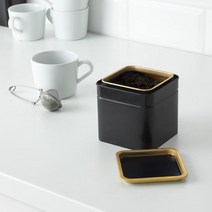 이케아 블롬닝 틴케이스 원두 가루 커피 캡슐 보관함 차통 차 티백 쿠키 용기, 02.틴케이스(11x7x20cm)