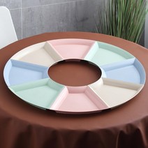 밀짚 구절판그릇 접시 월남쌈 간식트레이 다과 쟁반 과일 식판 빵진열 감성 식기세트, 팔각판8개개