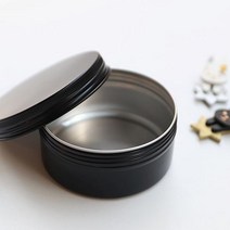 알루미늄 원형 블랙 틴 케이스 150ml [철제 금속 철 틴케이스 캔 박스]