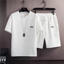 남성 트레이닝 세트 스웻 츄리닝 헬스 체육 복 여름 tshirt 반바지 2 개 흰색 운동 남자 39s 3d 편지 빈티지 스트리트 패턴 남자 짧은 의상