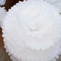 중식당 반점 중국홍등 모빌 한문 설날 상하이 새해 입춘대길 중화반점 중국 당나라 축제 13 장례용품 종이꽃 봉지에 꽃머리 꽃상 제사 꽃바구니 화환 부재료 장례 백사, 33cm 8층 300개 화이트