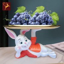 귀여운 토끼 트레이 디저트 고급 빈티지 과일 간식 홈파티 마카롱 접시, 프리티 래빗 M사이즈 239cm
