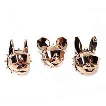 에어디 3세트 도베르만 토끼 쥐 방향제 메탈방향제, 도베르만+토끼+쥐, 로즈골드, 레몬라벤더향 1세트