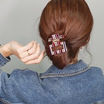 [끈나라] 프랑스핀 모던사각 올림머리 집게핀