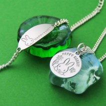 실버 16mm 토끼 미아방지팔찌 미아방지목걸이 미아방지쥬얼리 백일선물 돌선물 조카선물 토끼띠아기, 목걸이 팔찌 세트