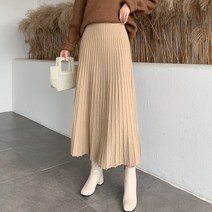 햅번스커트 쥬크스커트 여성스커트 두꺼운 탄성 높은 허리 겨울 한국 패션 주름 느슨한 a 우아한 중반 송아지 롱 용